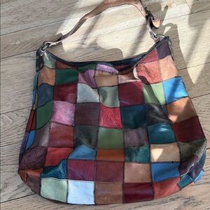 Patchwork Leather Hobo Bag